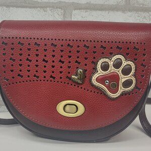 Chala Half Moon Paw Print Crossbody Purse with Adjustable Strap